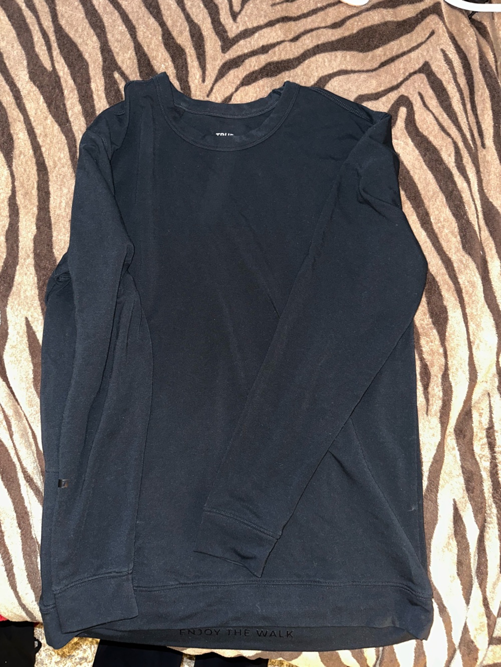 Women's Black Crewneck Sweatshirt - Enjoy The Walk